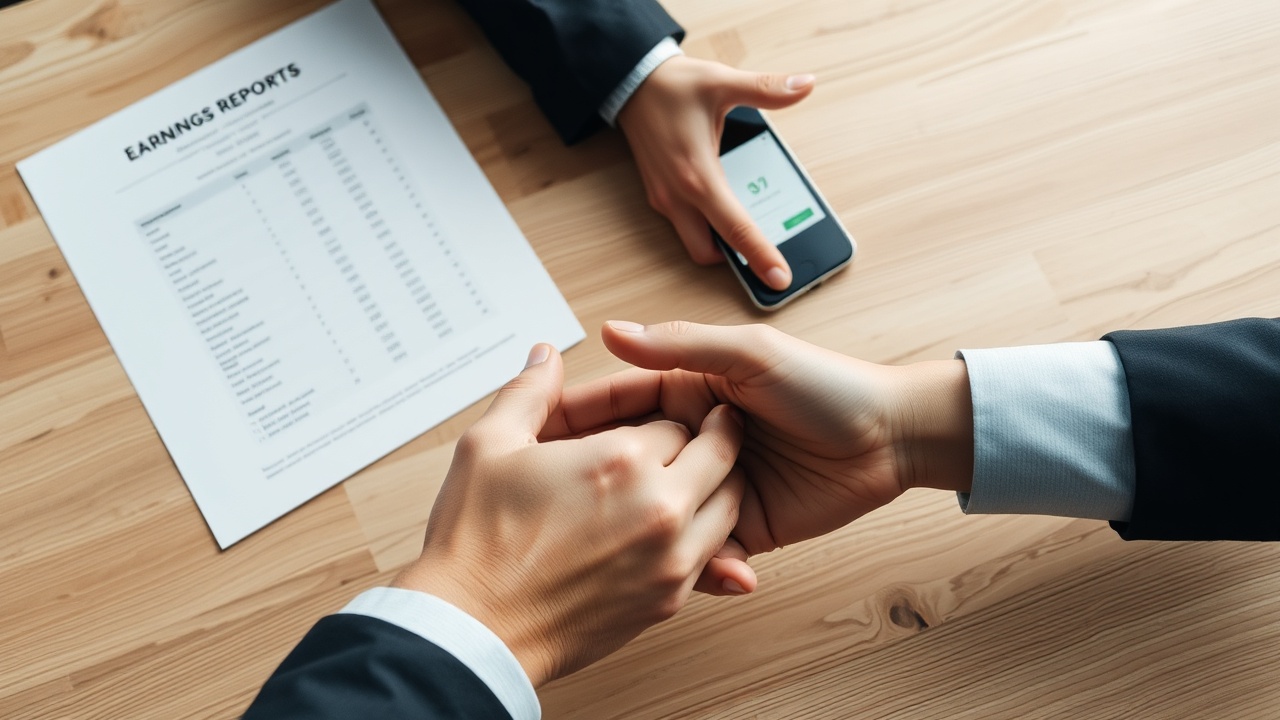 Tradesperson reviewing earnings on phone